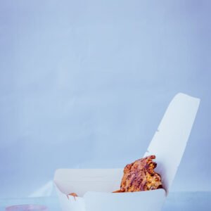 Aquada Box Food Pack filled with food and opened with sauce to the left