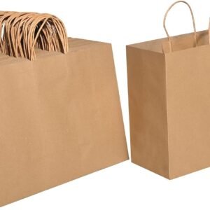 A2 Twisted Handle Bag (White & Kraft)